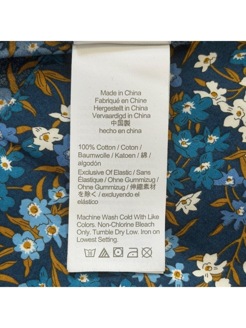 J. Crew Women Size L Dress Liberty Fabric Blue Floral Smocked Puff-Sleeve Cotton - Picture 8 of 8